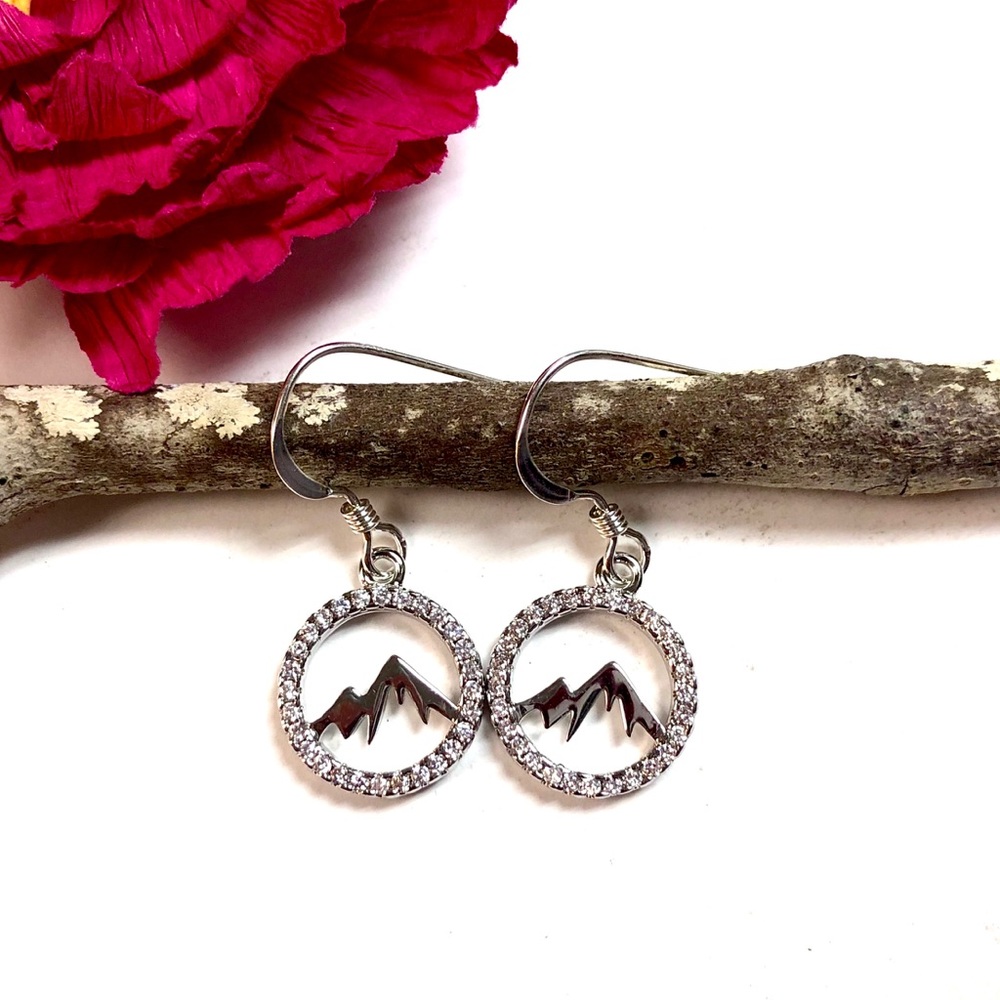 Mountain Earrings, Wanderlust, Nature, Minimalist - Picture 2 of 8